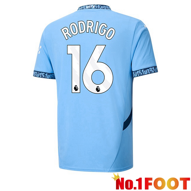 Manchester City (Rodrigo 16) Home Soccer Jersey Blue 2024/2025