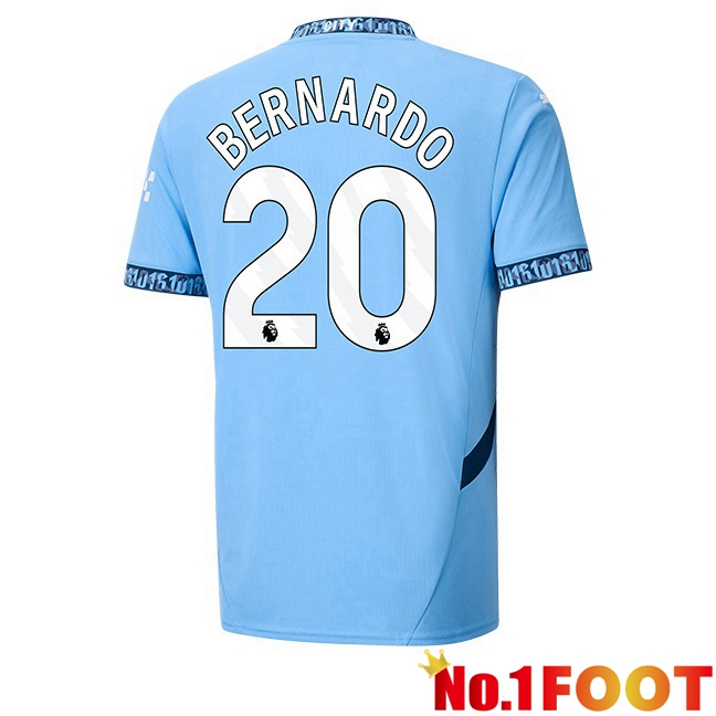 Manchester City (Bernardo Silva 20) Home Soccer Jersey Blue 2024/2025