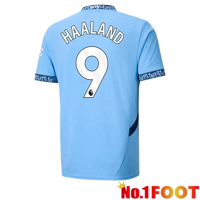 Manchester City (Erling Haaland 9) Home Soccer Jersey Blue 2024/2025