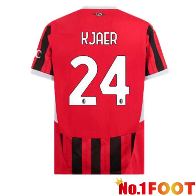 AC Milan (Kjaer 24) Home Soccer Jersey Red Black 2024/2025