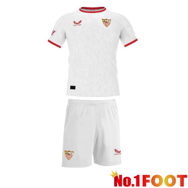 Sevilla FC Kids Home Soccer Jersey White 2024/2025