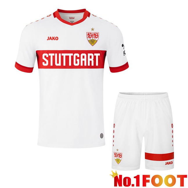 VfB Stuttgart Kids Home Soccer Jersey White 2024/2025