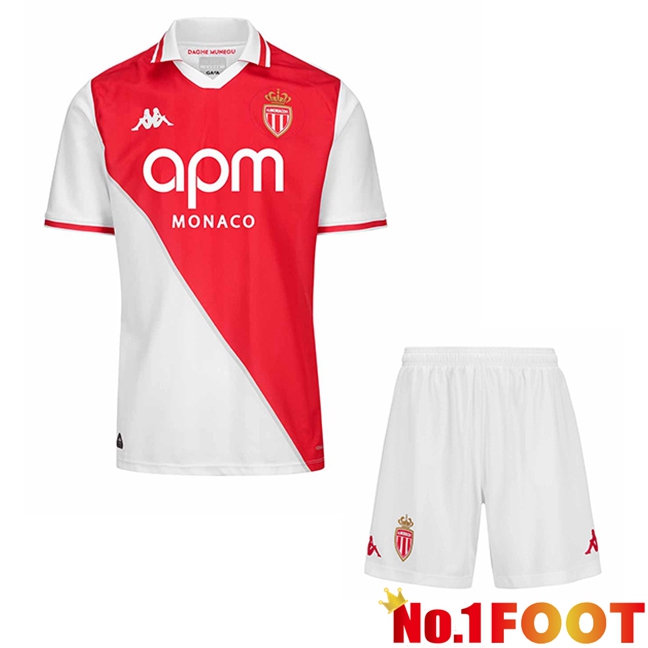 AS Monaco Kids Home New Soccer Jersey 2024/2025