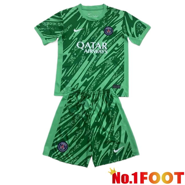 PSG Kids Goalkeeper Soccer Jersey Green 2024/2025