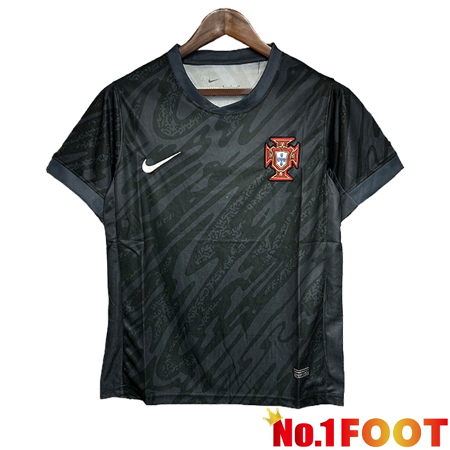 Portugal Goalkeeper Soccer Jersey Black 2024/2025