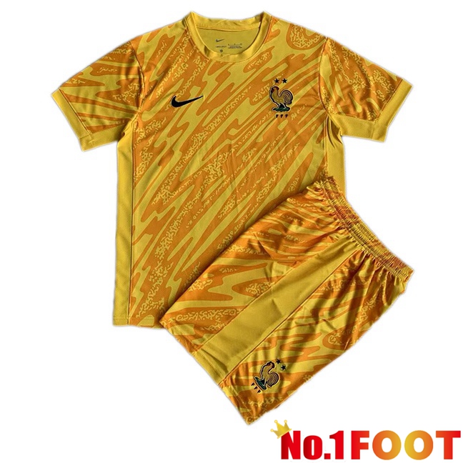 France Kids Goalkeeper Soccer Jersey Yellow 2024/2025