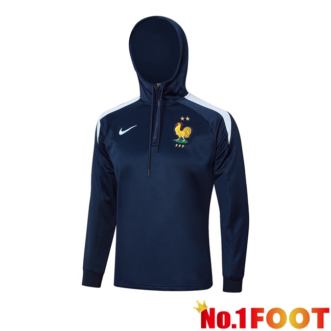 France Training Sweatshirt Hoodie Blue Royal 2024/2025