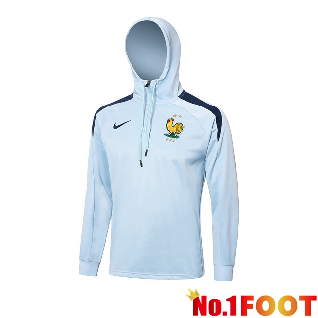 France Training Sweatshirt Hoodie Blue 2024/2025