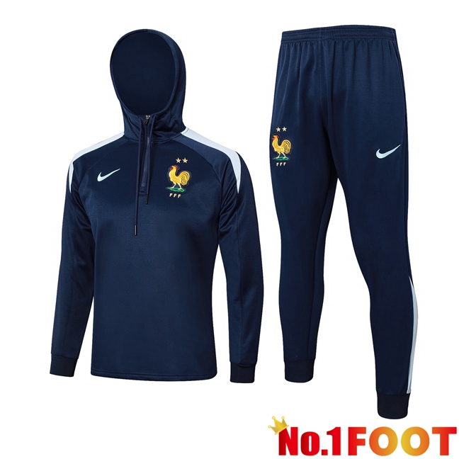 France Training Tracksuit Sweatshirt HoodieBlue Royal 2024/2025