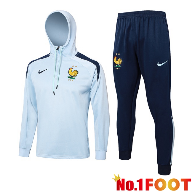 France Training Tracksuit Sweatshirt HoodieBlue 2024/2025