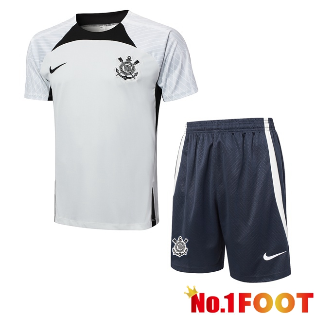 Corinthians kit Training T Shirt + Shorts Grey 2024/2025