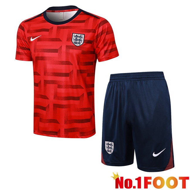 England kit Training T Shirt + Shorts Red 2024/2025