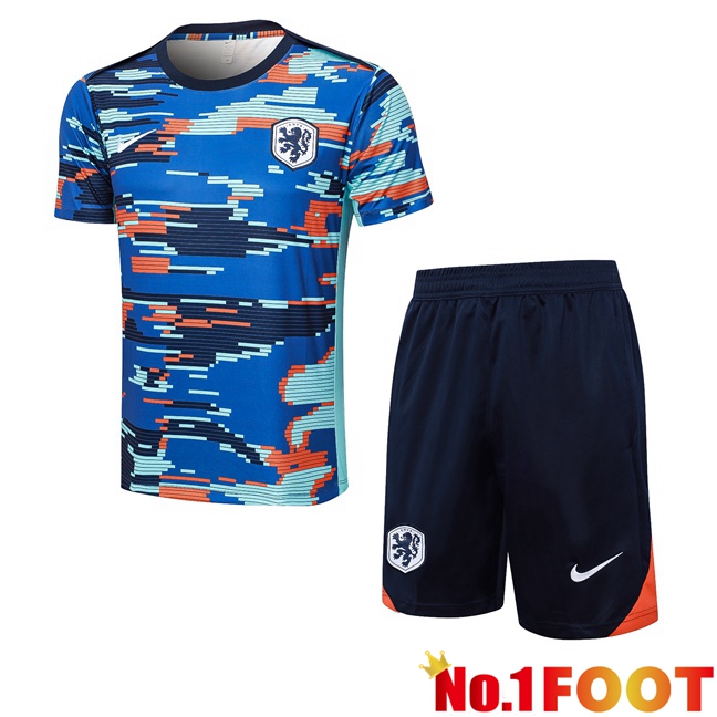 Netherlands kit Training T Shirt + Shorts Blue 2024/2025