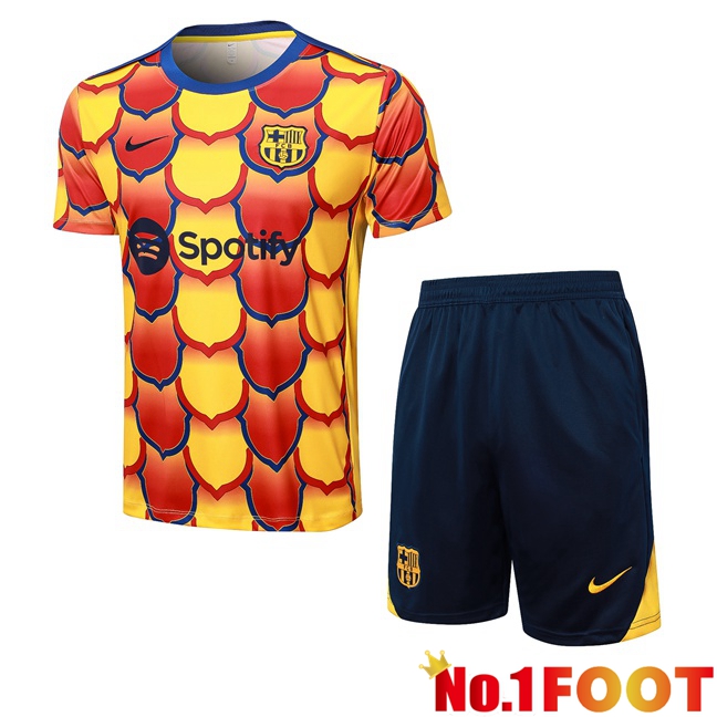 FC Barcelona kit Training T Shirt + Shorts Yellow 2024/2025