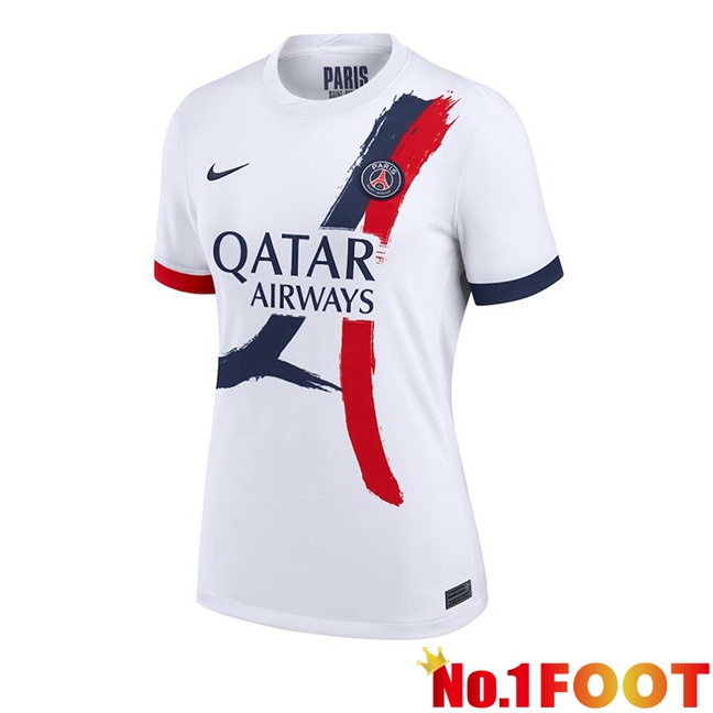 Paris PSG Women Away Soccer Jersey White 2024/2025