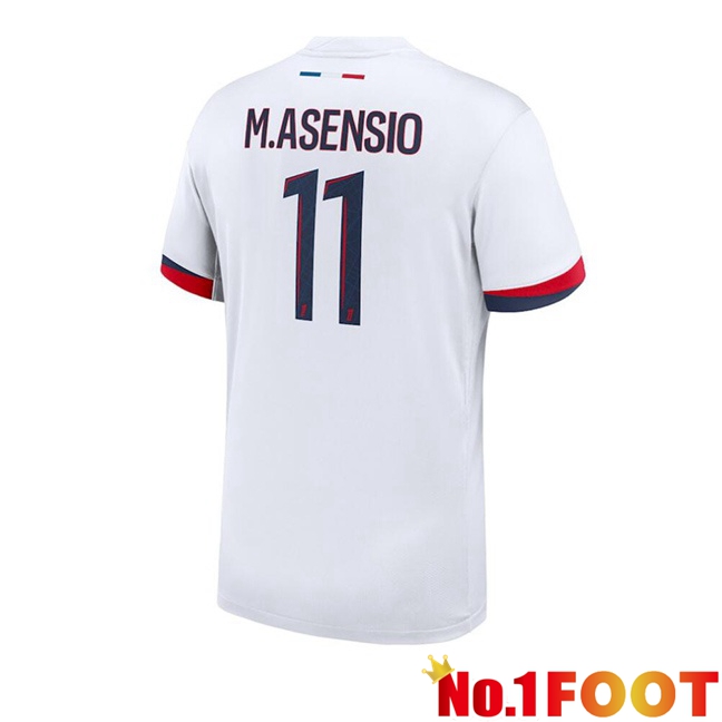 Paris PSG (M.Asensio 11) Away Soccer Jersey White 2024/2025