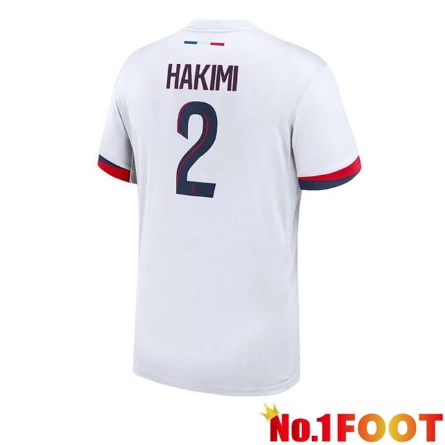 Paris PSG (Hakimi 2) Away Soccer Jersey White 2024/2025