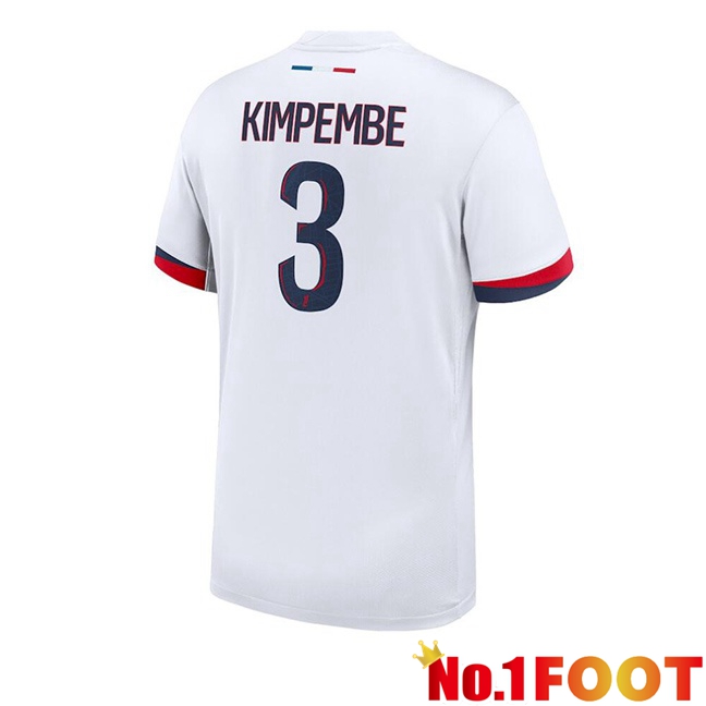 Paris PSG (Kimpembe 3) Away Soccer Jersey White 2024/2025