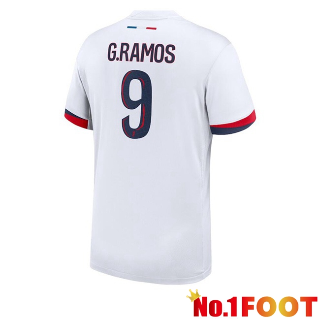 Paris PSG (G.Ramos 9) Away Soccer Jersey White 2024/2025