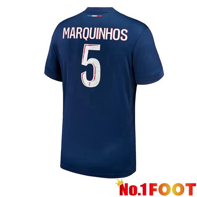 Paris PSG (Marquinhos 5) Home Soccer Jersey Blue Royal 2024/2025