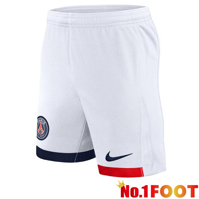 Paris PSG Away Soccer Shorts White 2024/2025