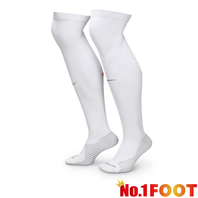 Paris PSG Away Soccer Socks White 2024/2025