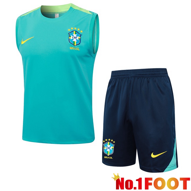 Brazil Soccer Vest + Shorts Green 2024/2025