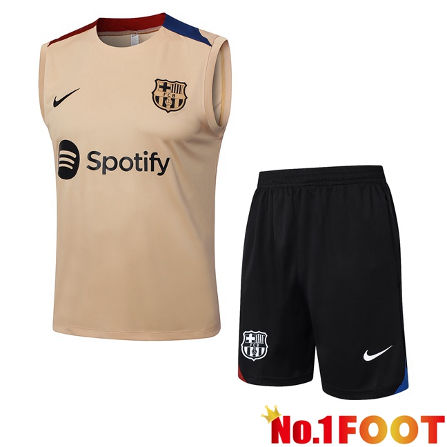 FC Barcelona Soccer Vest + Shorts Yellow 2024/2025