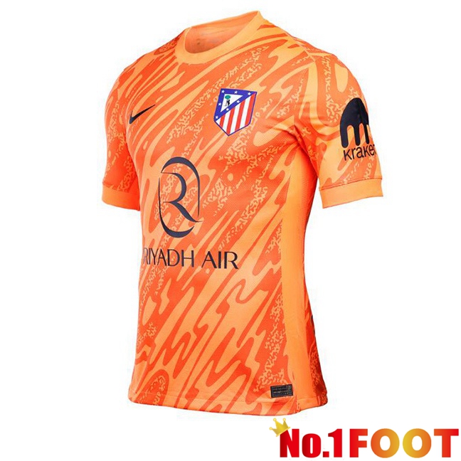 Atletico Madrid Goalkeeper Soccer Jersey Orange 2024/2025