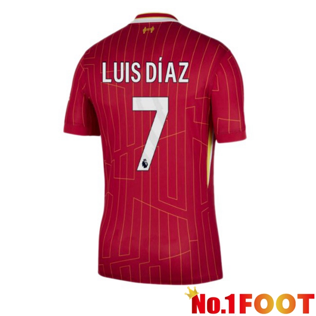 FC Liverpool (LUIS DÍAZ 7) Home Soccer Jersey Red 2024/2025