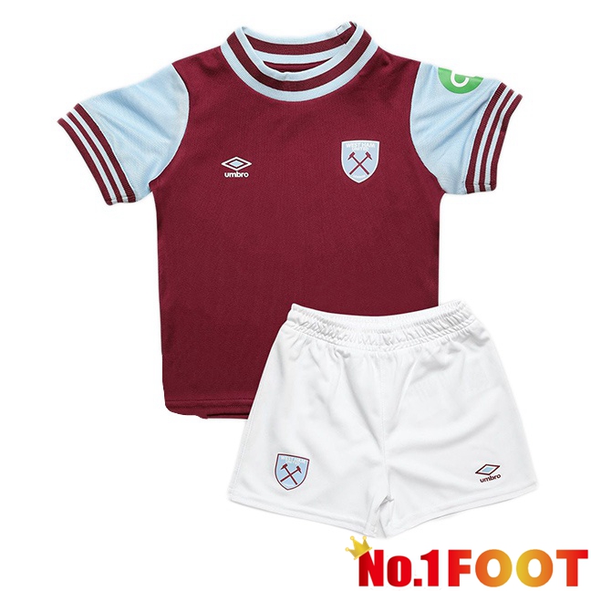 West Ham United Kids Home Soccer Jersey Red 2024/2025