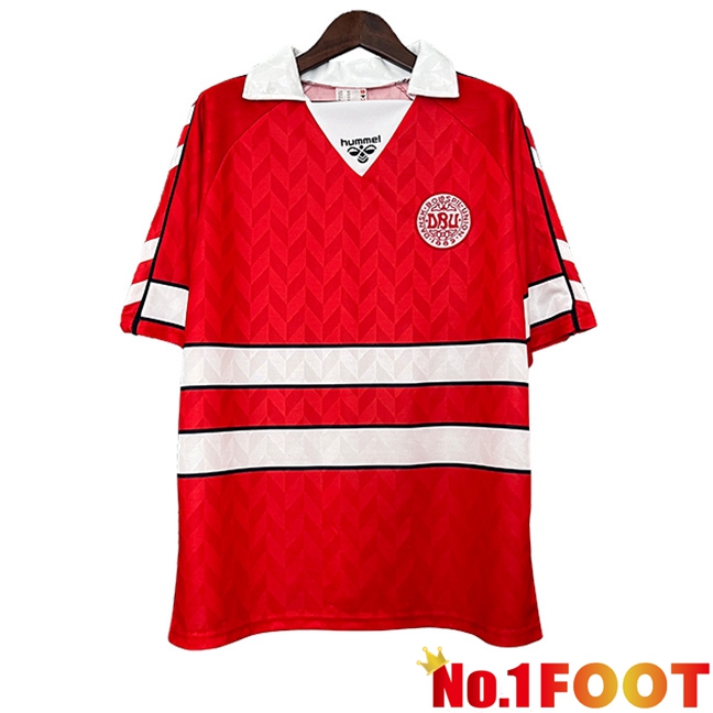 Denmark Retro Home Soccer Jersey 1988