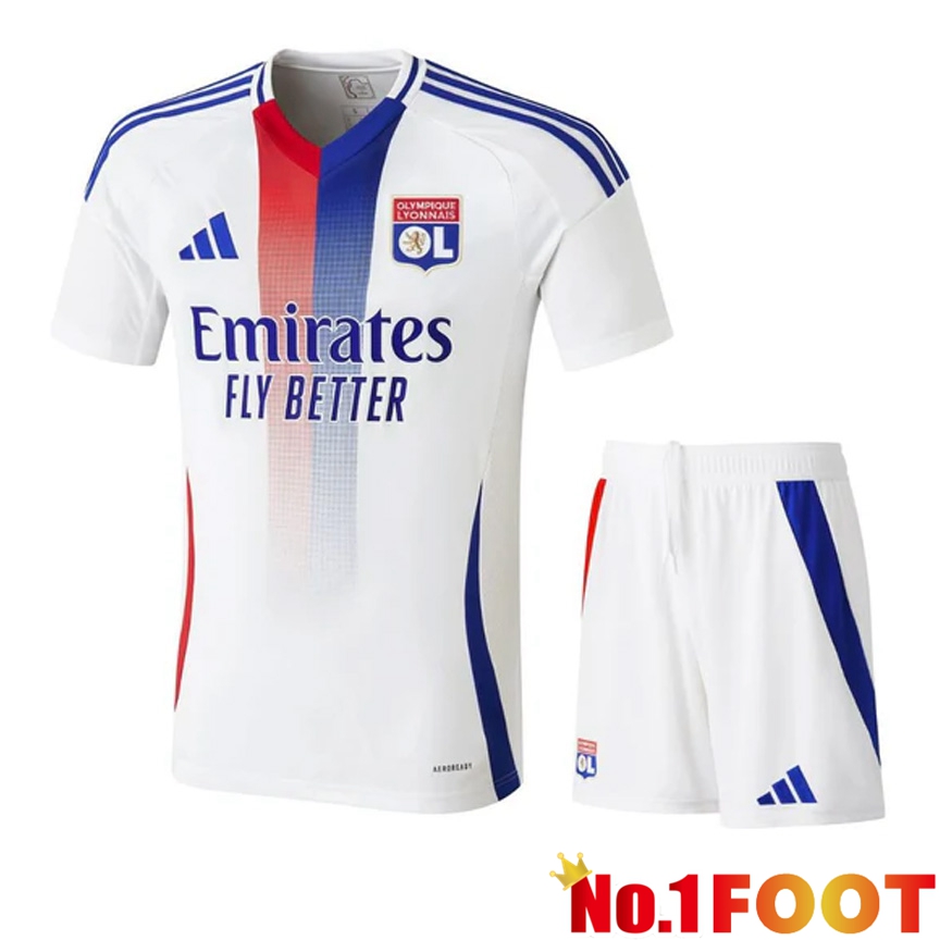 lyon OL Home kit Soccer Jersey + Shorts 2024/2025