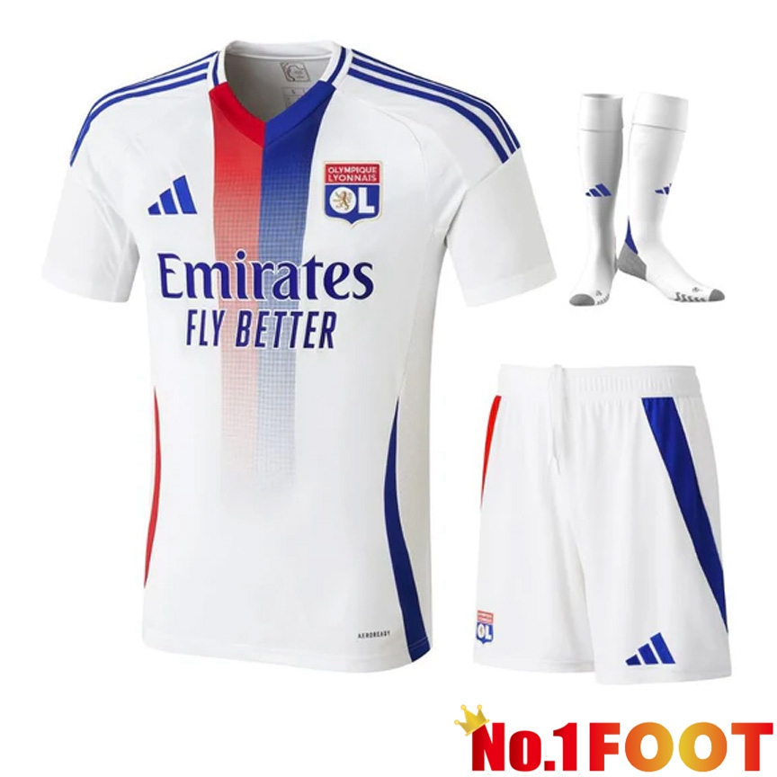 lyon OL Home kit Soccer Jersey (Shorts + Socks) 2024/2025