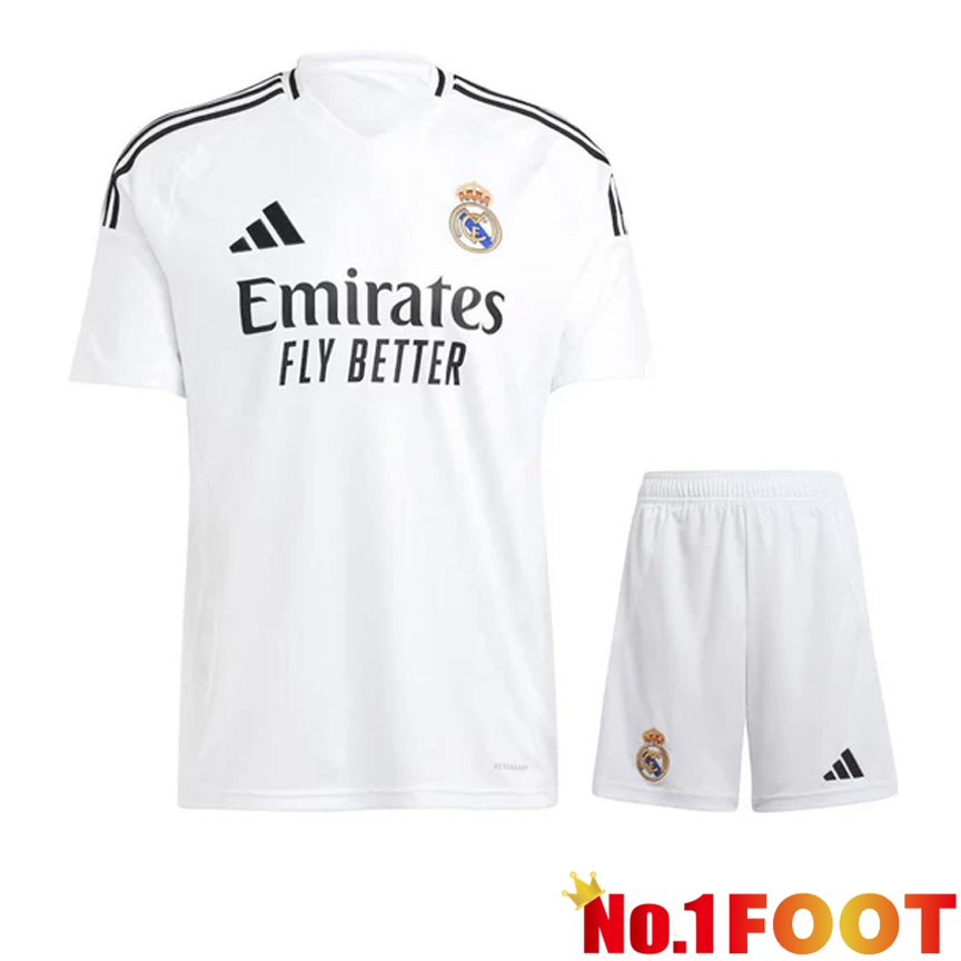 Real Madrid Home kit Soccer Jersey + Shorts 2024/2025 - Click Image to Close