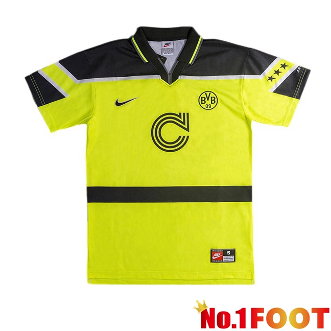 Dortmund BVB Retro Soccer Jersey Champions League Yellow 1996-1997