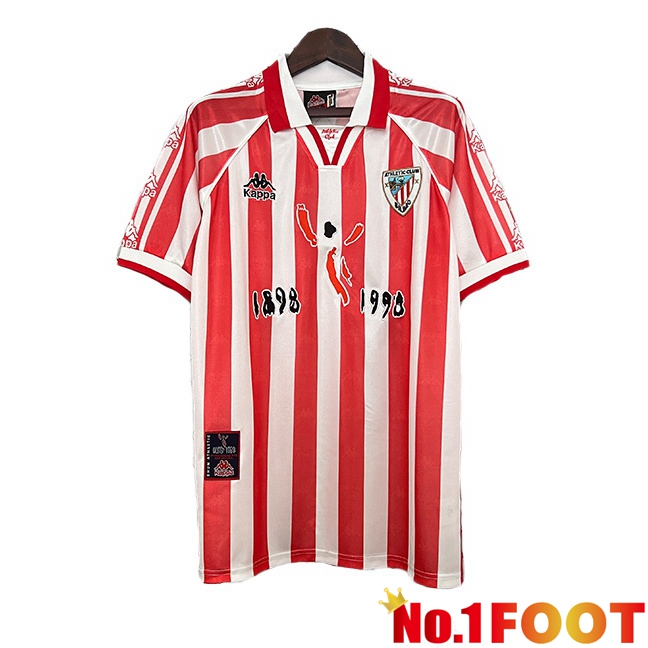 Athletic Bilbao Retro Home Soccer Jersey Red 100th Anniversary Edition