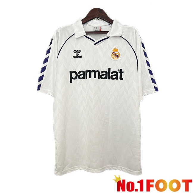 Real Madrid Retro Home Soccer Jersey White 1988