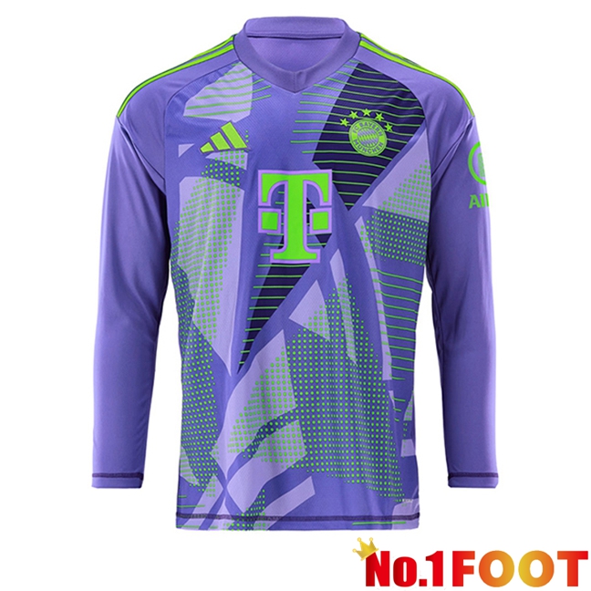 Bayern Munich Goalkeeper Soccer Jersey Long sleeve Purple 2024/2025