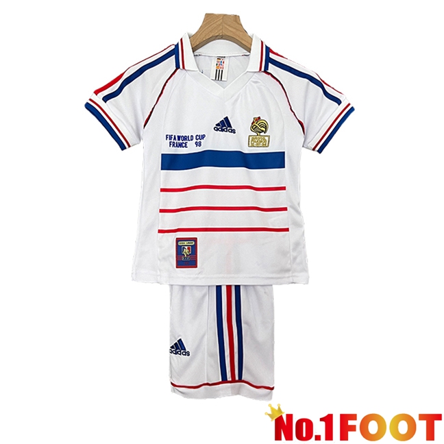 France Retro Kids Away Soccer Jersey 1998