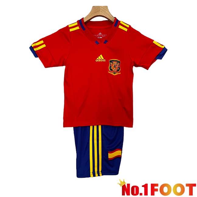 Spain Retro Kids Home Soccer Jersey 2010