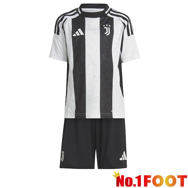 Juventus Kids Home Soccer Jersey Black White 2024/2025