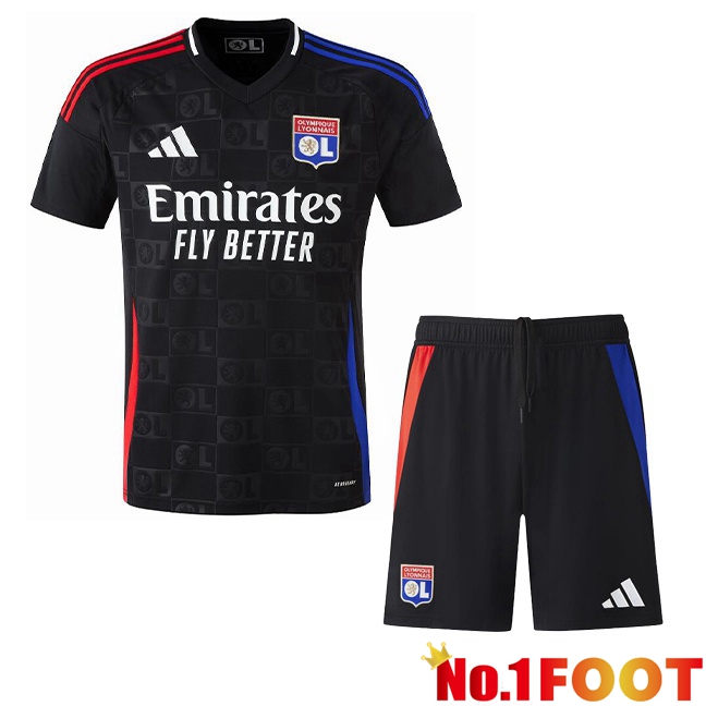 lyon OL Kids Away Soccer Jersey Black 2024/2025