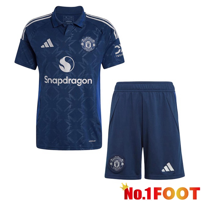 Manchester United Kids Away Soccer Jersey Blue 2024/2025