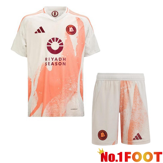 AS Rome Kids Away Soccer Jersey White 2024/2025