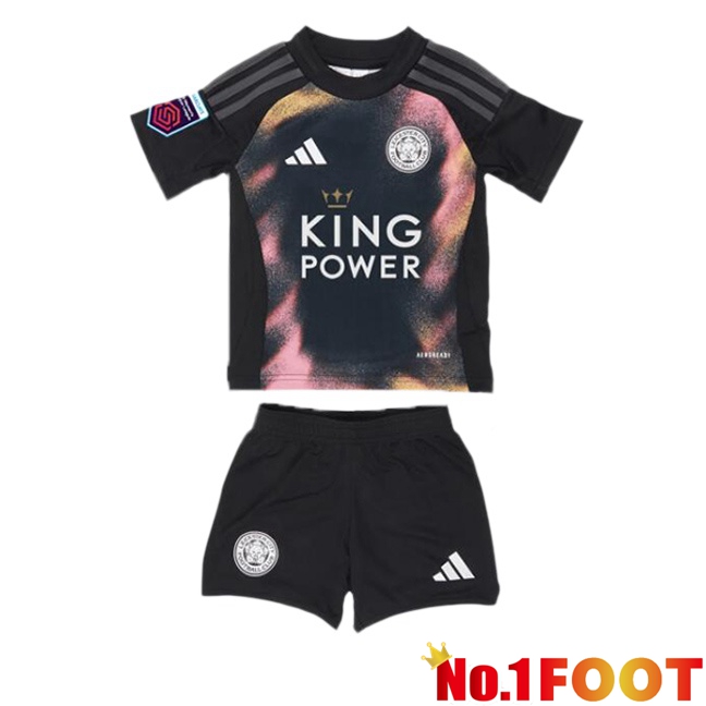 Leicester City Kids Away Soccer Jersey Black 2024/2025