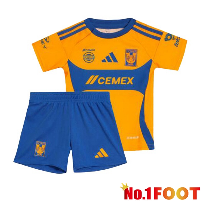 Tigres UANL Kids Home Soccer Jersey Yellow 2024/2025