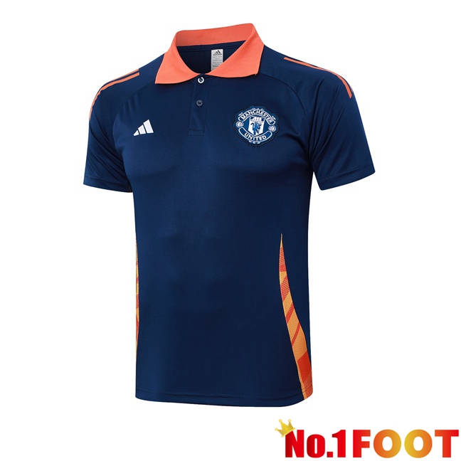 Manchester United Soccer Polo Blue Royal 2024/2025 - Click Image to Close