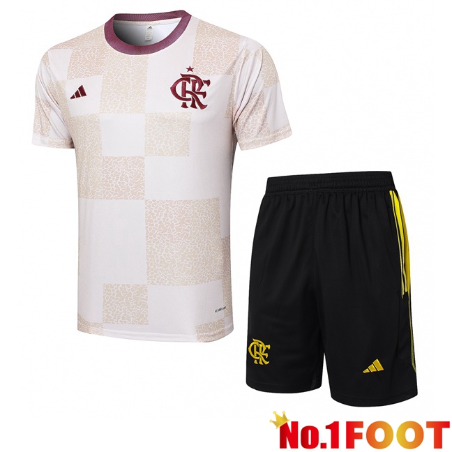 Flamengo kit Training T Shirt + Shorts White 2024/2025