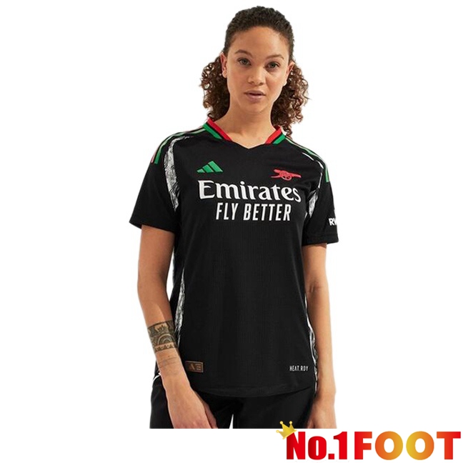 Arsenal Women Away Soccer Jersey Black 2024/2025